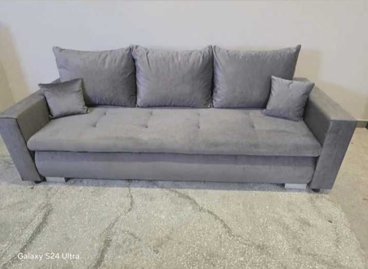 Sofa MIA. Kanapa z boczkami. Poduszki, Rozkładana