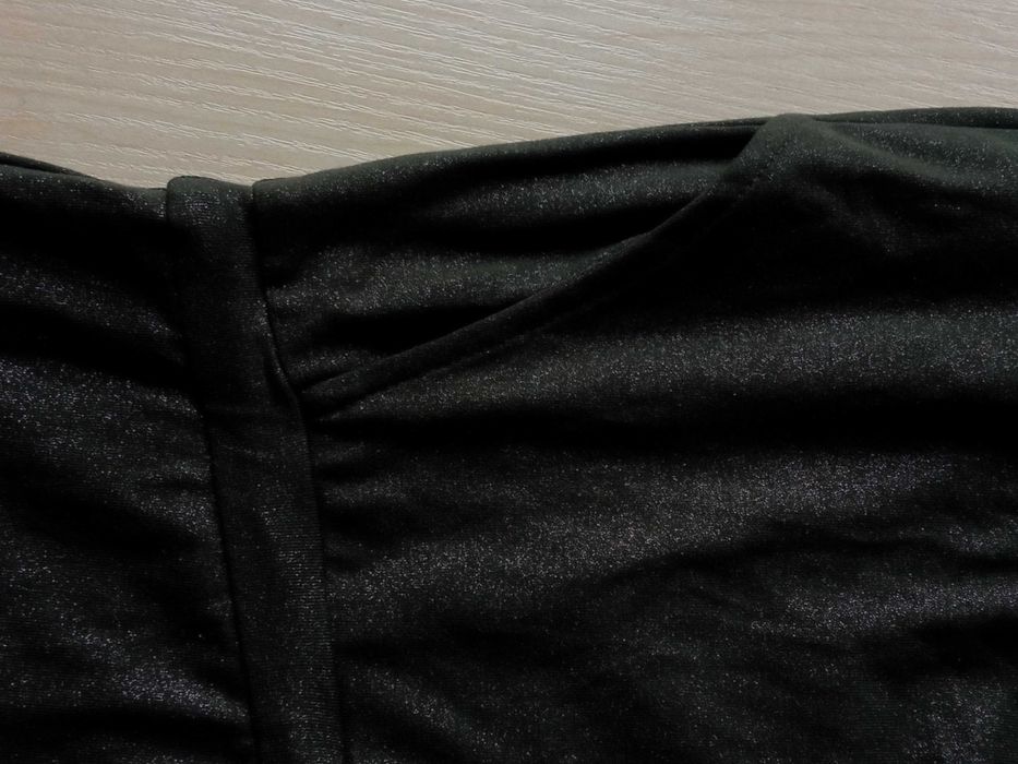 Długi kombinezon z brokatowym połyskiem khaki Mohito basic 40 L