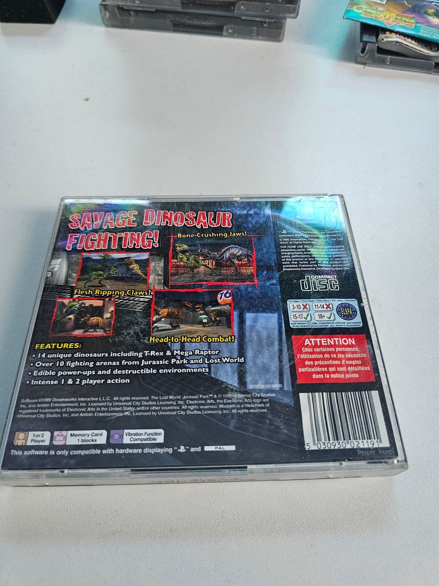 Jurrasic Park Warpath psx playstation 3xA komplet