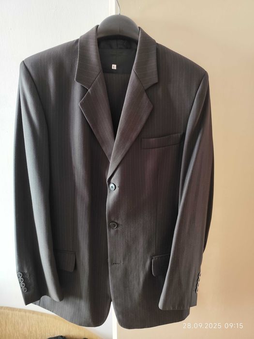 Garnitur 3 części czarny w prążki xxl