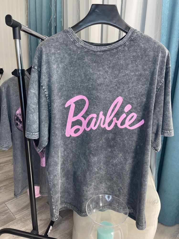 Женская футболка тай-дай Barbie в стиле zara графит Жіноча футболка