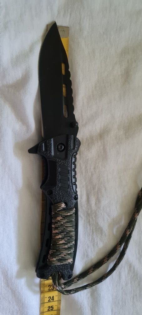 Nóż  taktyczny składany PARACORD tarn KRZESIWO moro