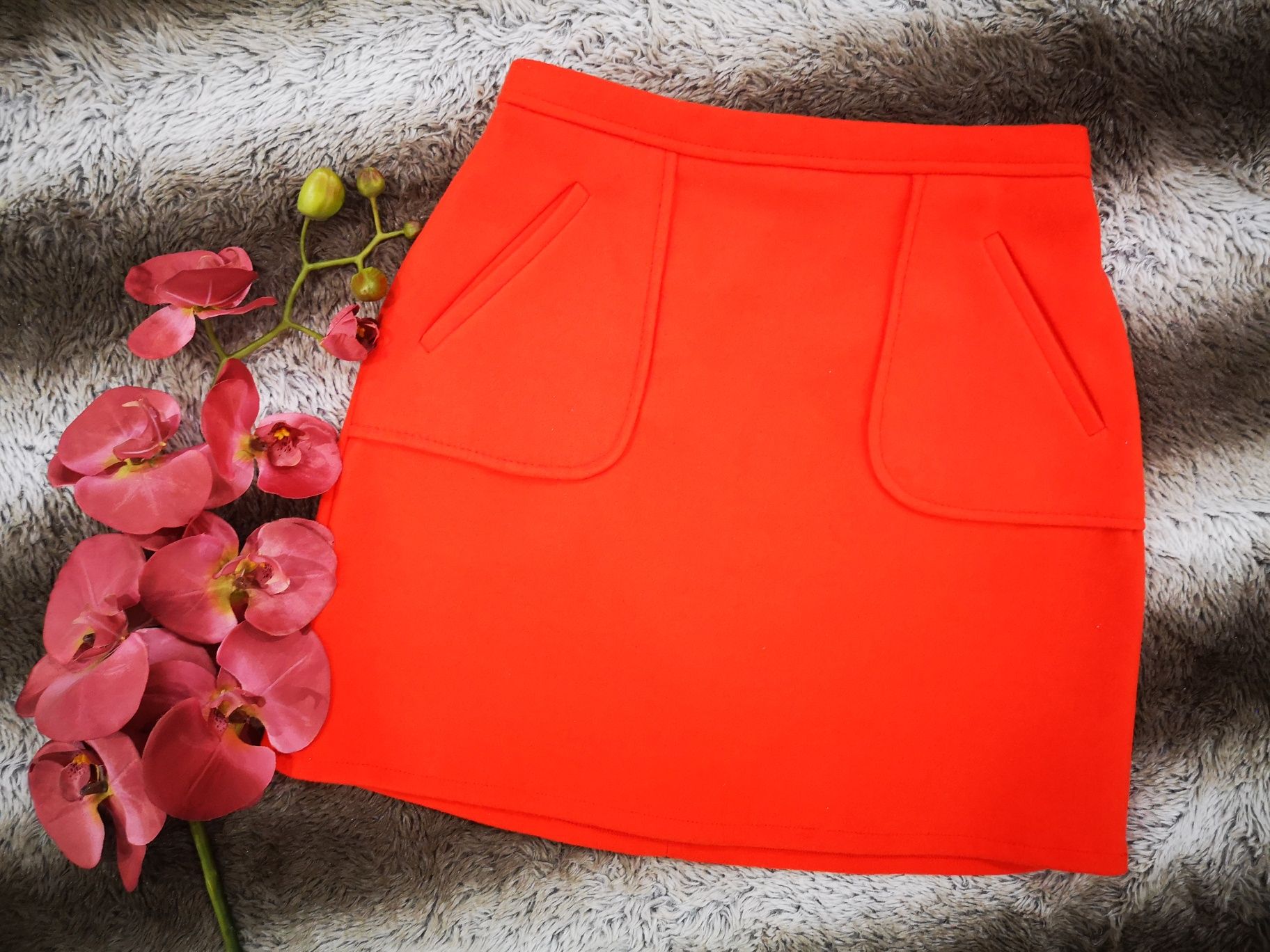 • Primark • Spódniczka na zamek / Neon orange / Rozm. 4 (XS)