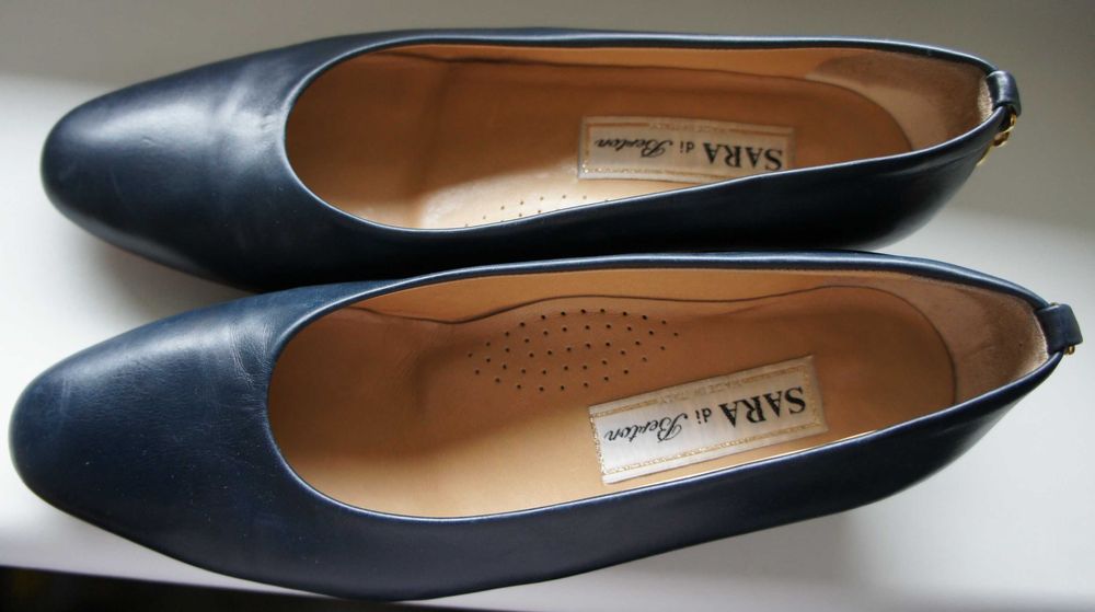 skórzane czółenka baleriny 36,5 wkładka 23,7 cm skóra naturalna 100%