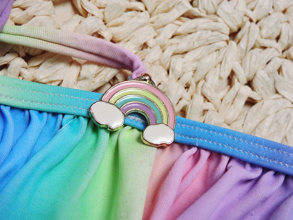 H&M - strój kąpielowy tęcza ombre r 122/128