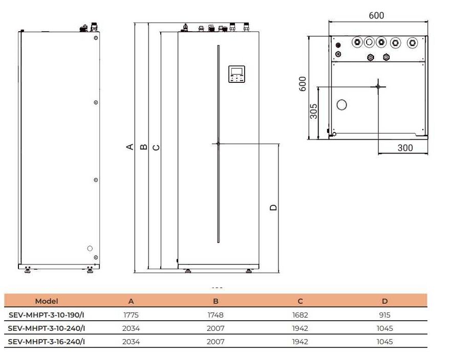 Pompa Ciepła 16 kW SEVRA Ecos Heat 16kW z zasobnikiem CWU 240L ALL-IN-