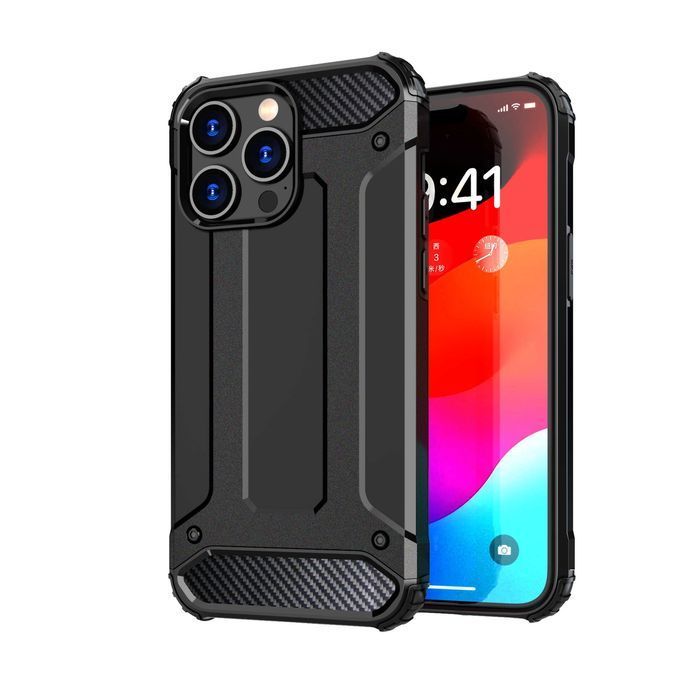 Pancerne etui do iPhone 15 Pro Max Hybrid Armor - czarne