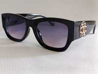 CHANEL nowe damskie czarne okulary przeciwsłoneczne zlote logo