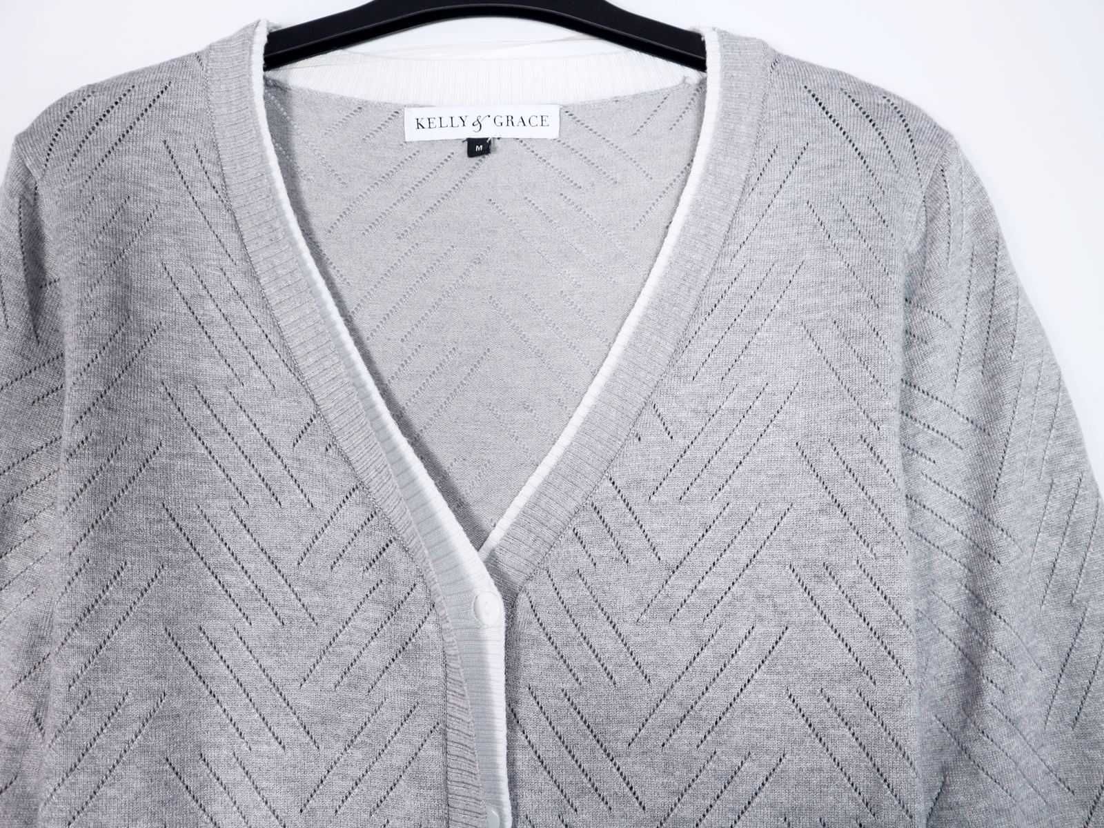 KELLY GRACE | piękny sweter ażurowy wzór M