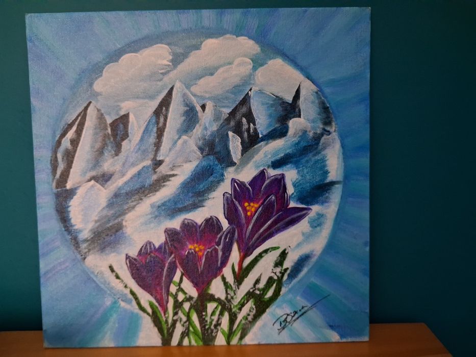 Obraz  25×25cm ręcznie malowany