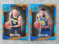 2 karty NBA 2017-18 Donruss Rated Rookie Tyler Lydon i Jordan Bell