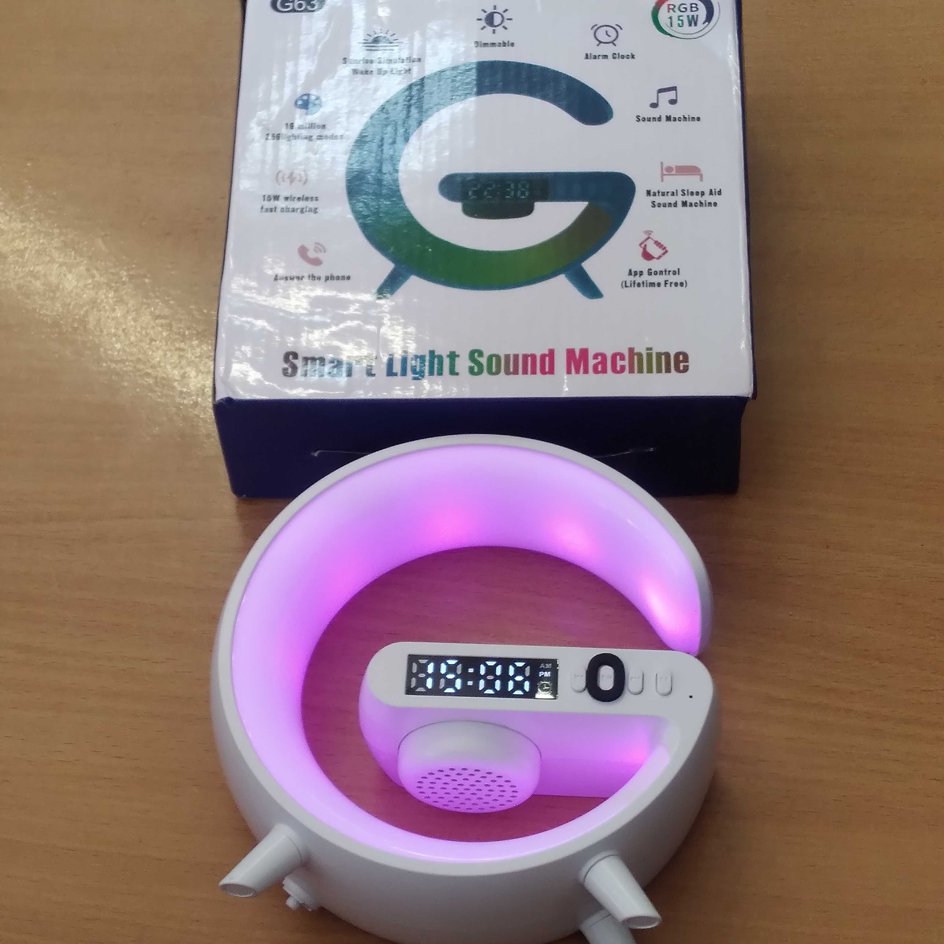 Lampka LED + zegarek + ładowarka telefonu Bluetooth / Polecam /