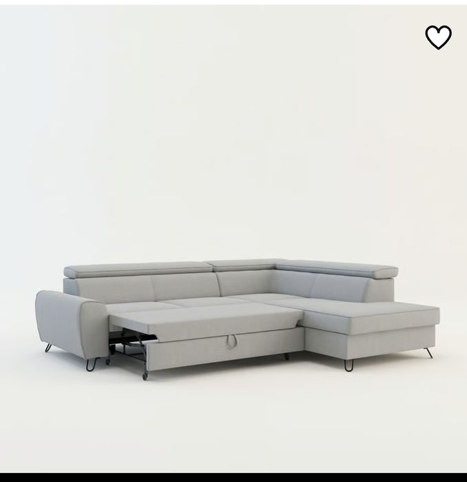 IDYLLA Narożnik z regulowanymi zagłówkami, jasnoszary