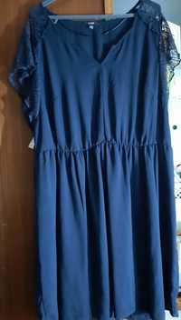 Vestido casual azul marinho