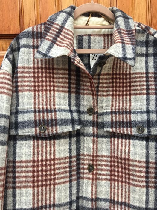 Płaszcz w kratę Zara L/XL