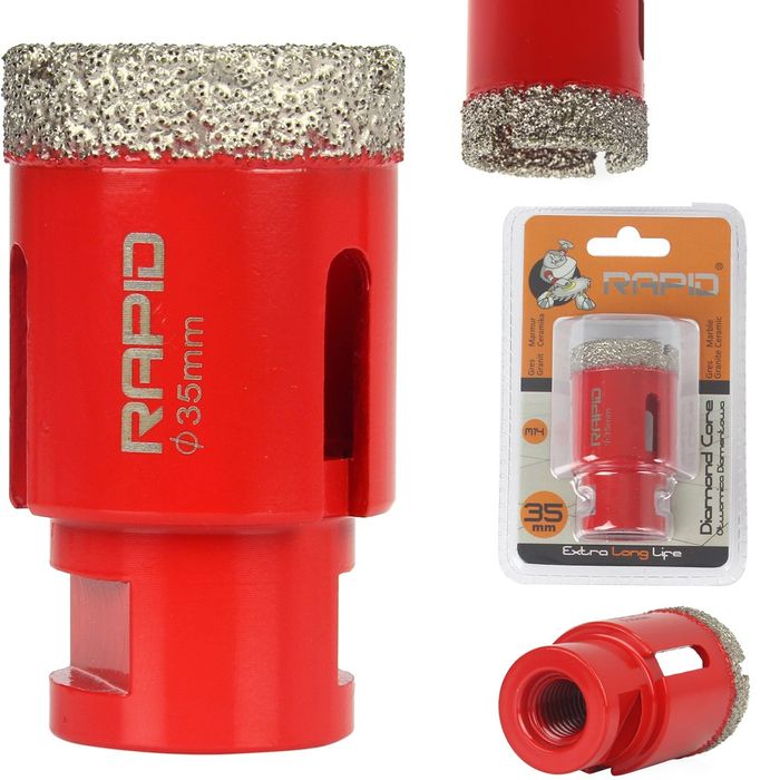 Otwornica Diamentowa fi 35mm M14 RAPID /gres ceramika klinkier glazura