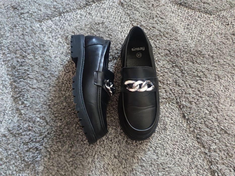 Loafersy mokasyny eleganckie buty buciki dla dziewczynki 33