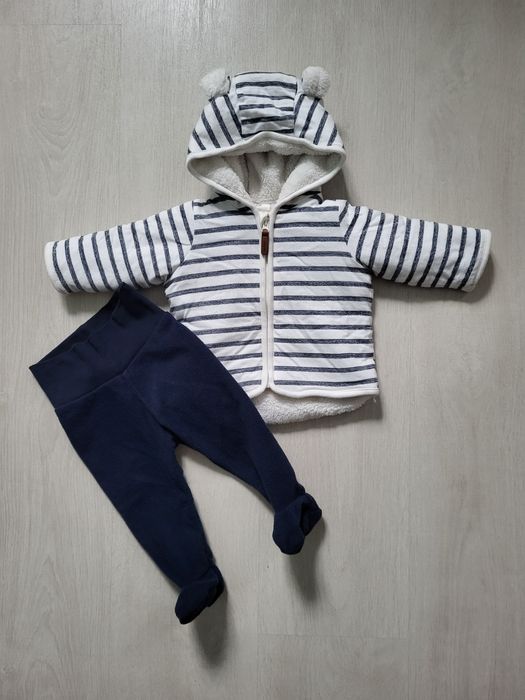 Ciepły polarowy komplet h&m r. 62