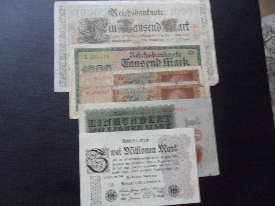 Zestaw niemieckich marek 1910 - 1923