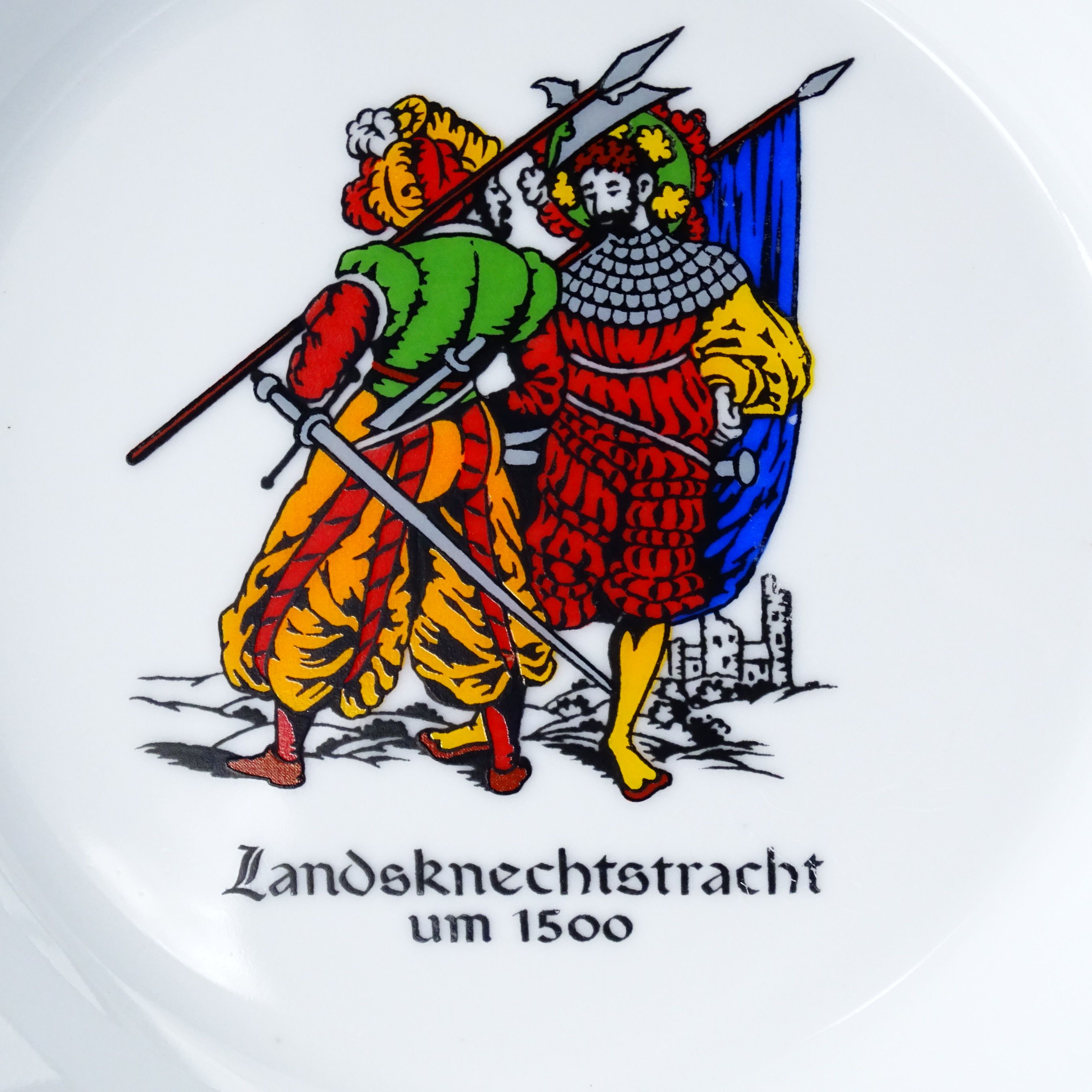 lata 60/70 landsknecht żołnierz porcelanowy talerz