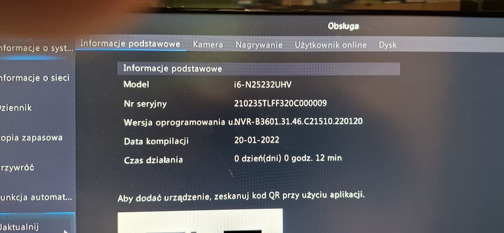 Rejestrator i6-N25232uhv 6 tb dysk