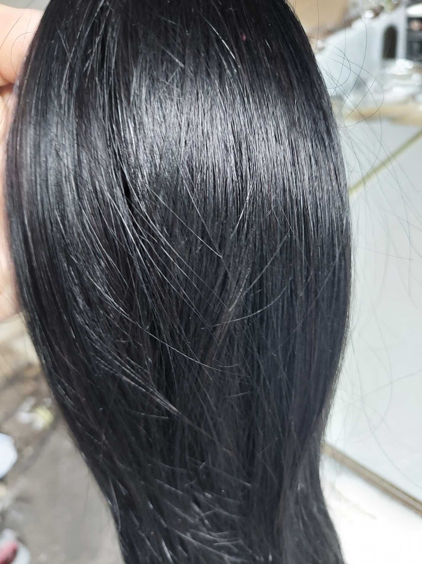 Naturalne włosy ok 52 cm 100 pasm 20i#1 - czarne 123
