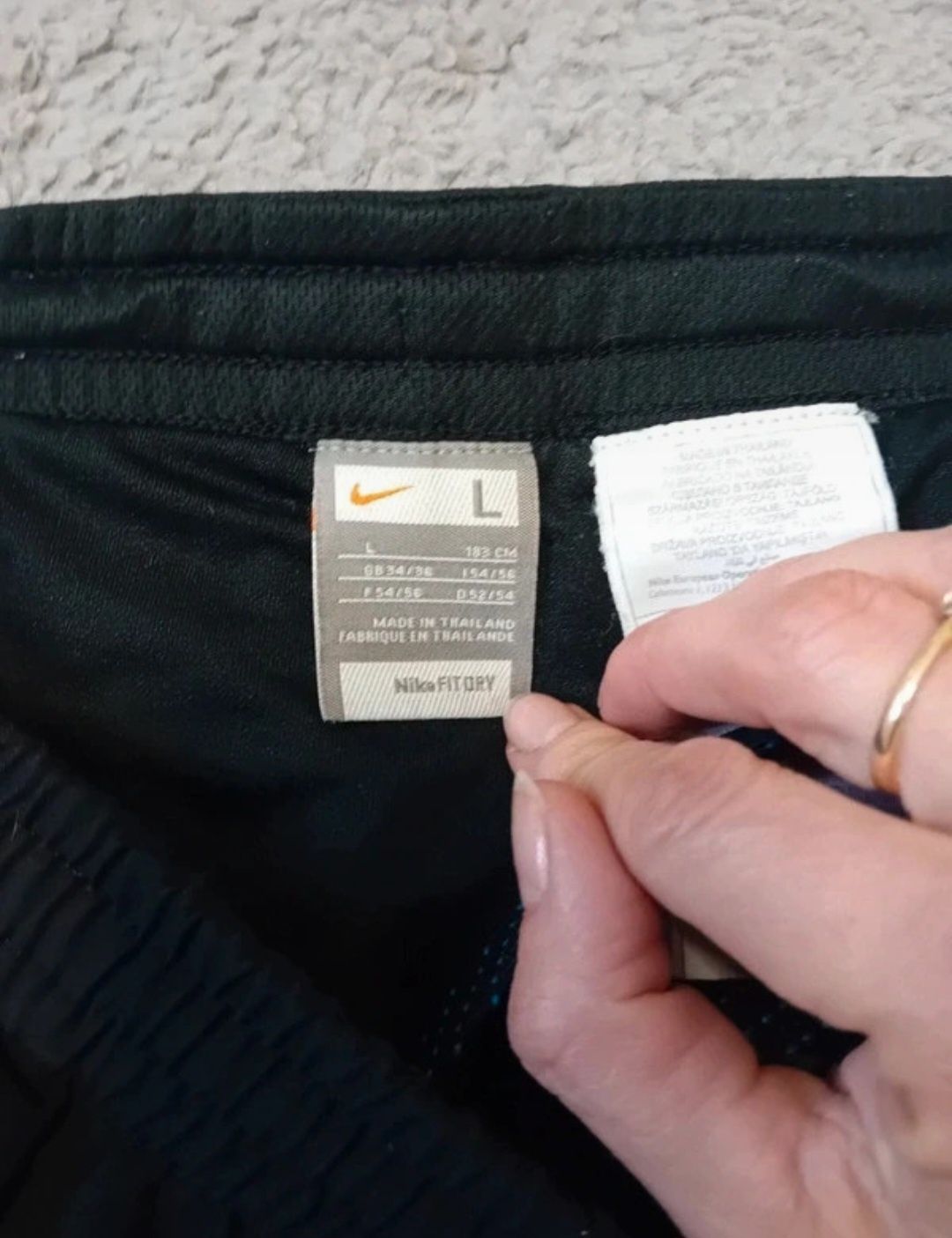 #Nike szorty krótkie spodenki czarne z niebieską wstawką