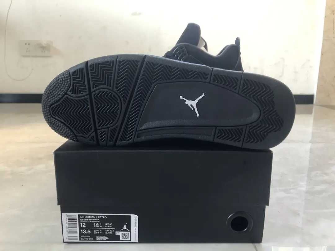 Nowość*NowyJordan4NikeAir4 BlackunisexTrampki 42