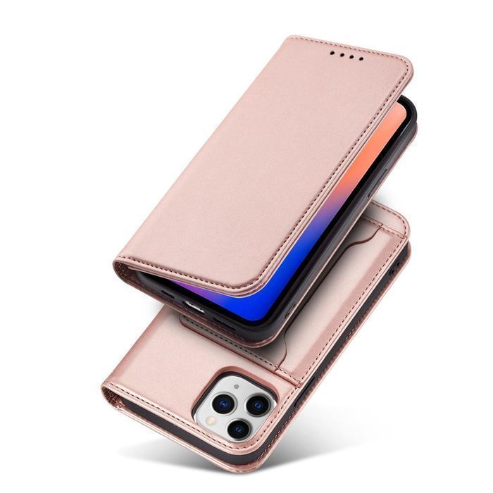 Etui Magnet Card Case do iPhone 12 Pro Max z portfelem - Różowy