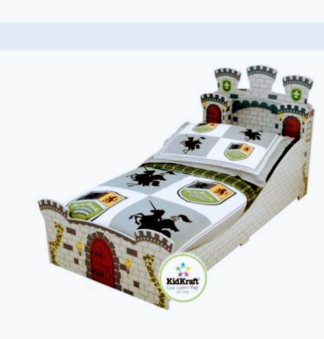 Łóżko zamek rycerski dla dziecka z materacem