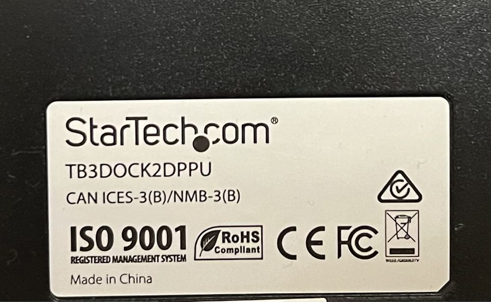 Stacja dokujaca do MacBooka Startech TB3DOCK2DPPU