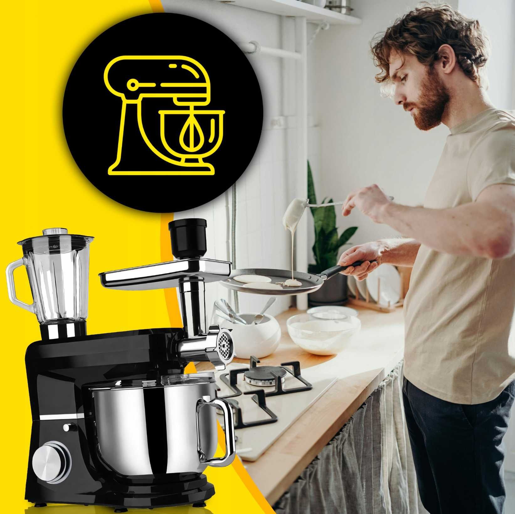 Robot Kuchenny Z Misą Blender Maszynka Do Mięsa Mikser 5w1 3200W