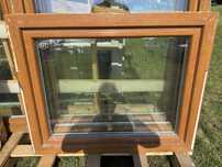 1x okno plastikowe zloty dab 117x94 rozwierno uchylne (garazowe, ru)