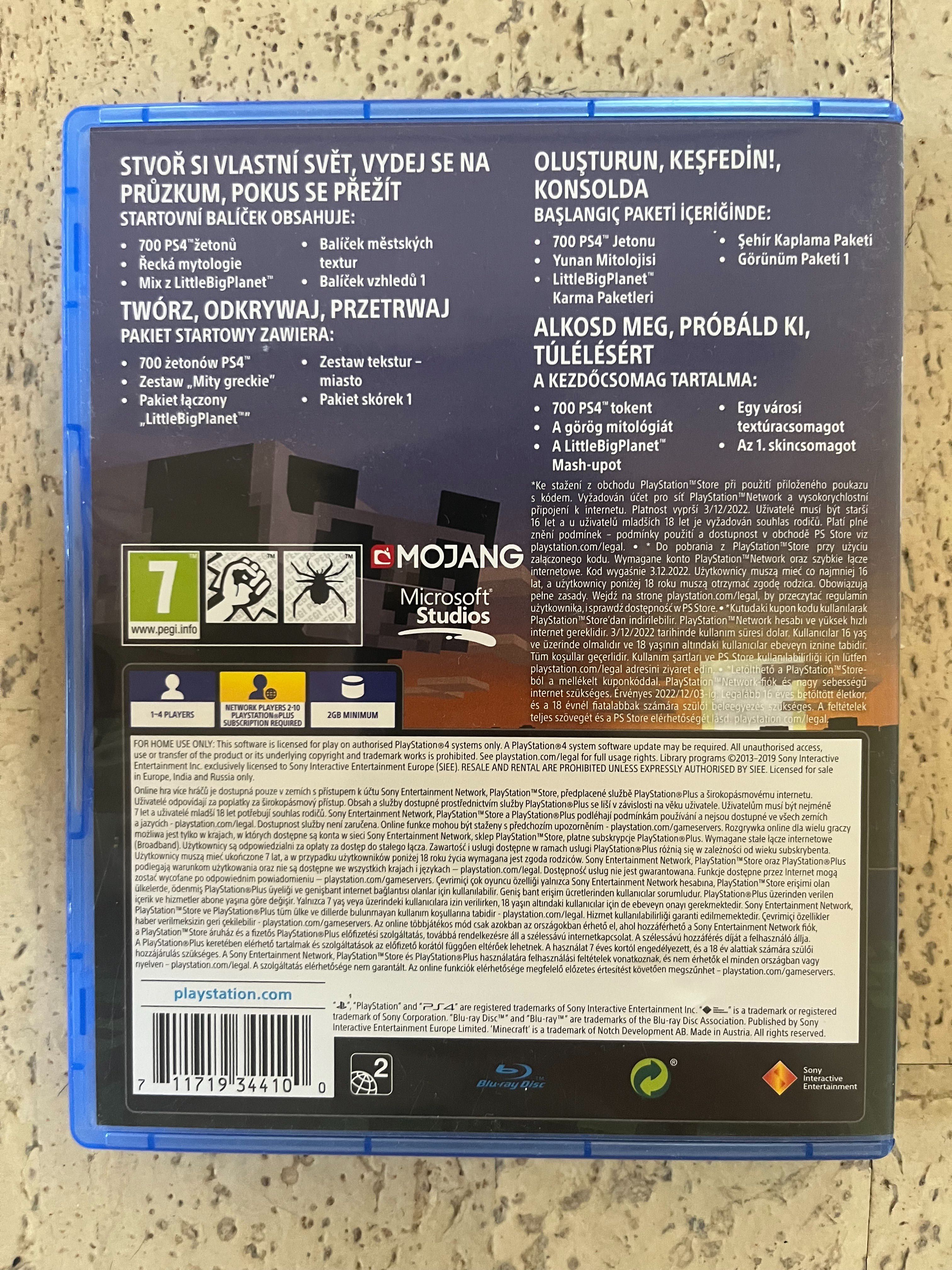 Płyta do gry Minecraft na PS4