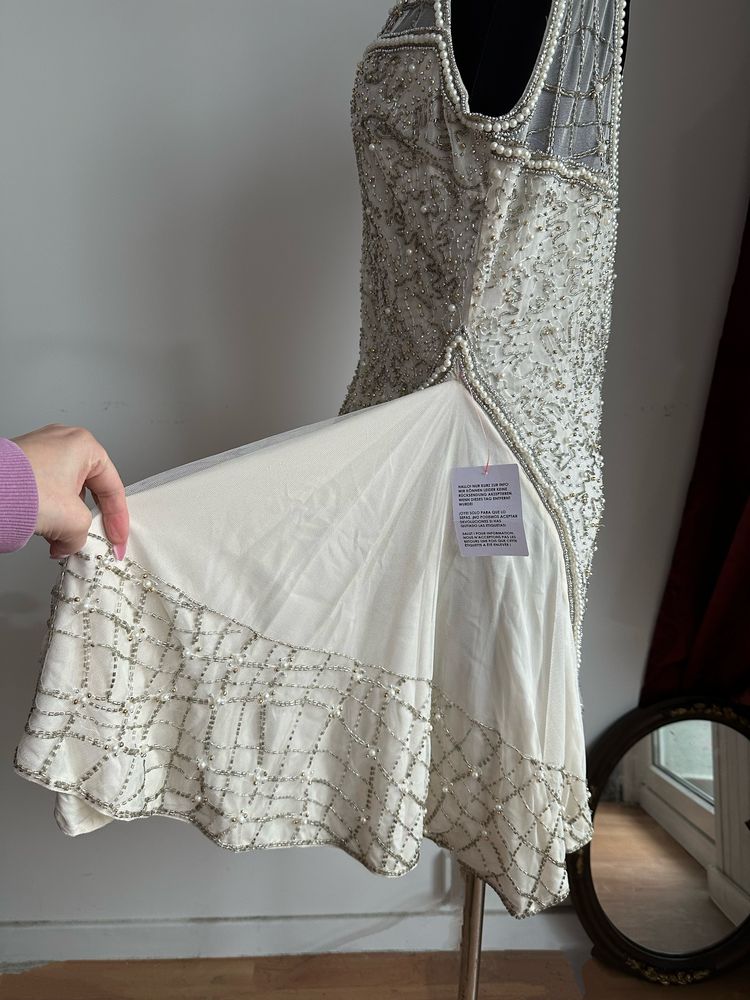 Asos luxe cekinowa sukienka mini zdobiona 40 L 42 xl m 38  księżniczka