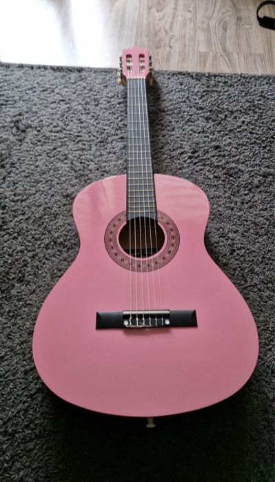Różowa gitara klasyczna 3/4 Craftman z pokrowcem