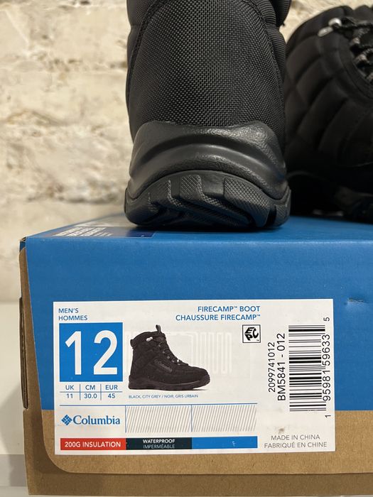 Ботинки Черевики чоловічі Columbia Firecamp Boot Black оригінал нові