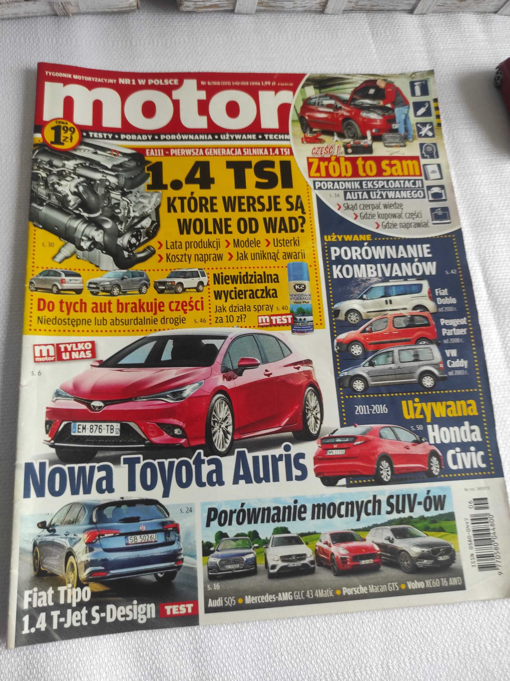 Czasopismo Motor WYSZUKAJ Auto 6/2018 SQ5 Ferrari AMG Porsche Caddy Up