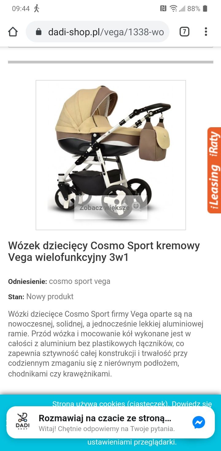 Wózek 3 w 1 kremowy