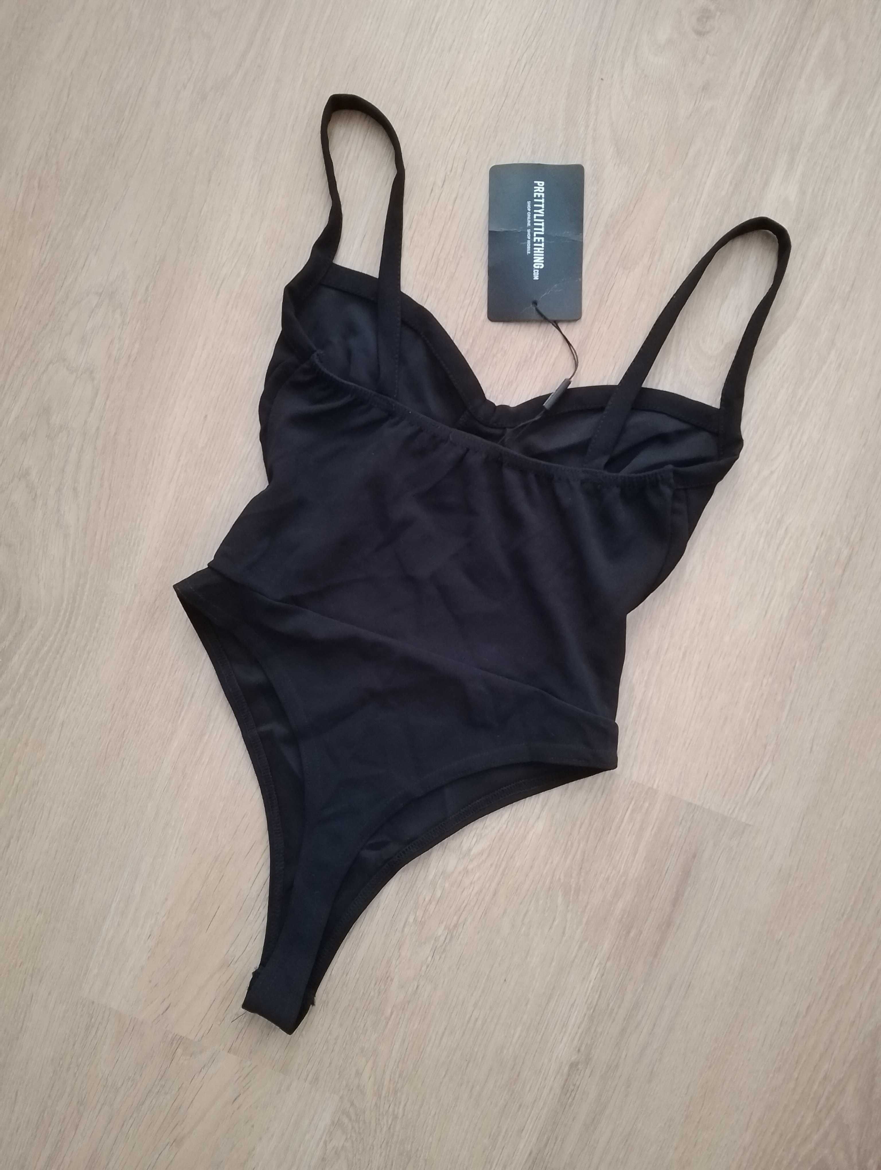 PrettyLittleThing czarne body stringi 34 XS