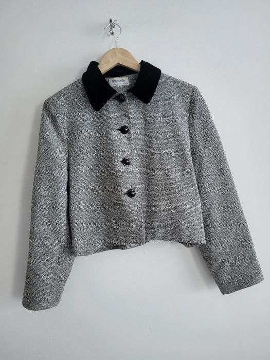 UNIKAT żakiet marynarka kołnierzyk welurowy jesień zima welur 38 m 40