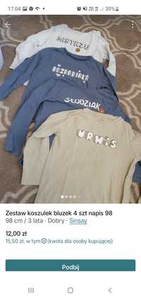 Zestaw bluzek bluzki 98