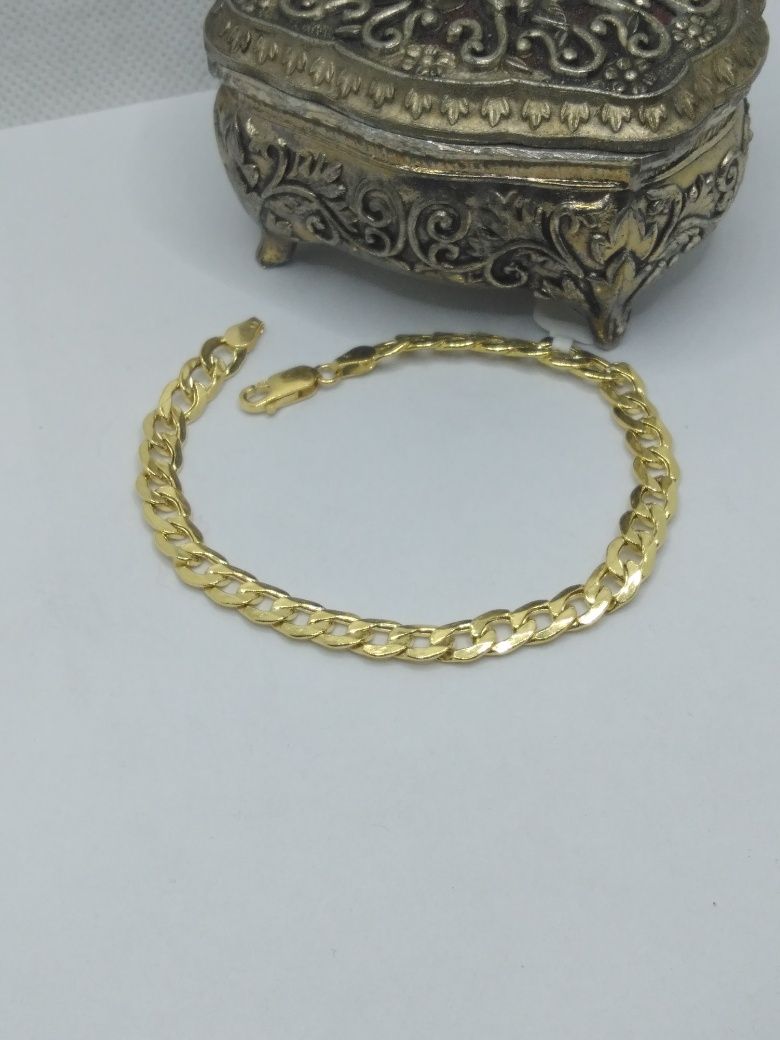 Złota bransoletka pancerka, złoto 585 dł.19