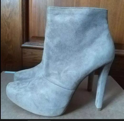 ZARA -Skórzane /zamszowe botki na obcasie r.38 HIT