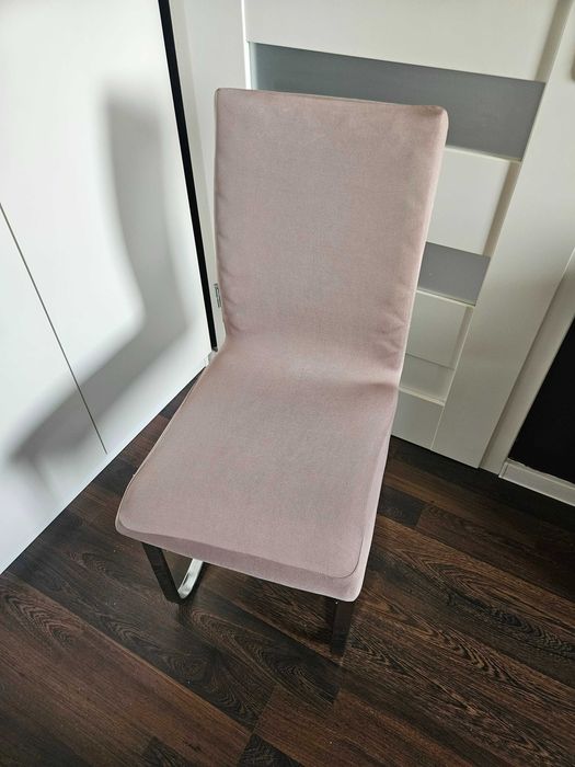 Pokrowce na krzesła elastyczne 4 sztuki beżowe cappuccino komplet