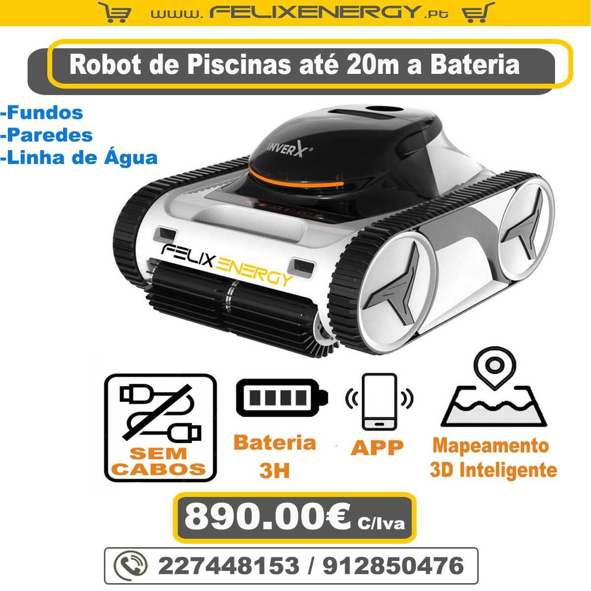 Robot de Piscina Bateria Limpa Fundo, Paredes, Linha de Água X-Warrior