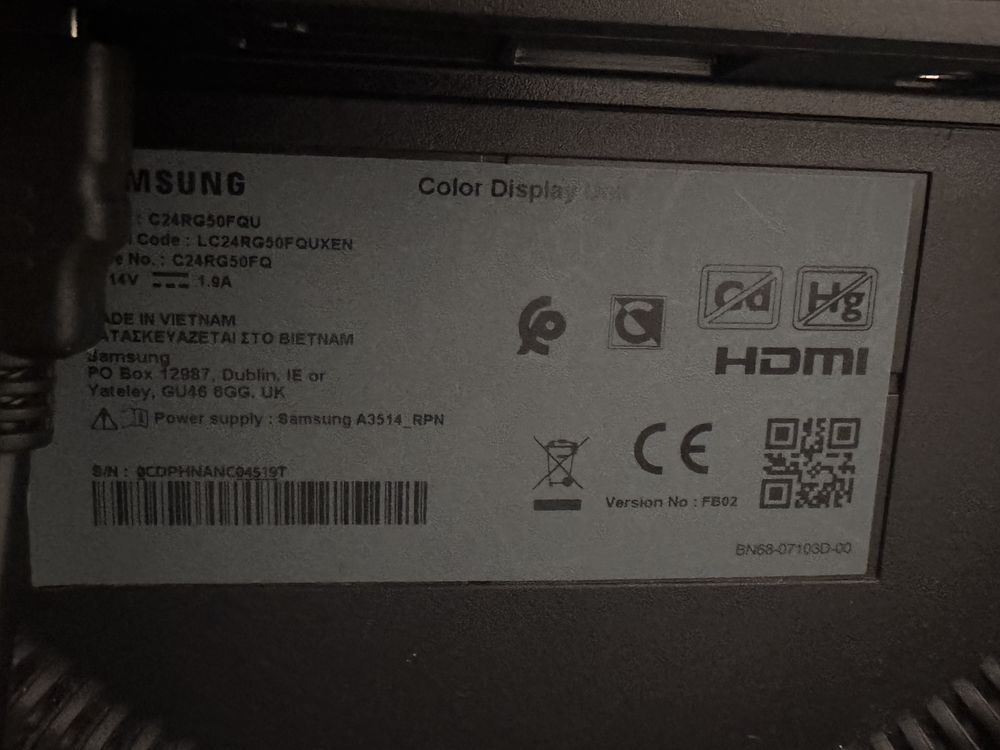 Monitor Samsung 144hz 24’’