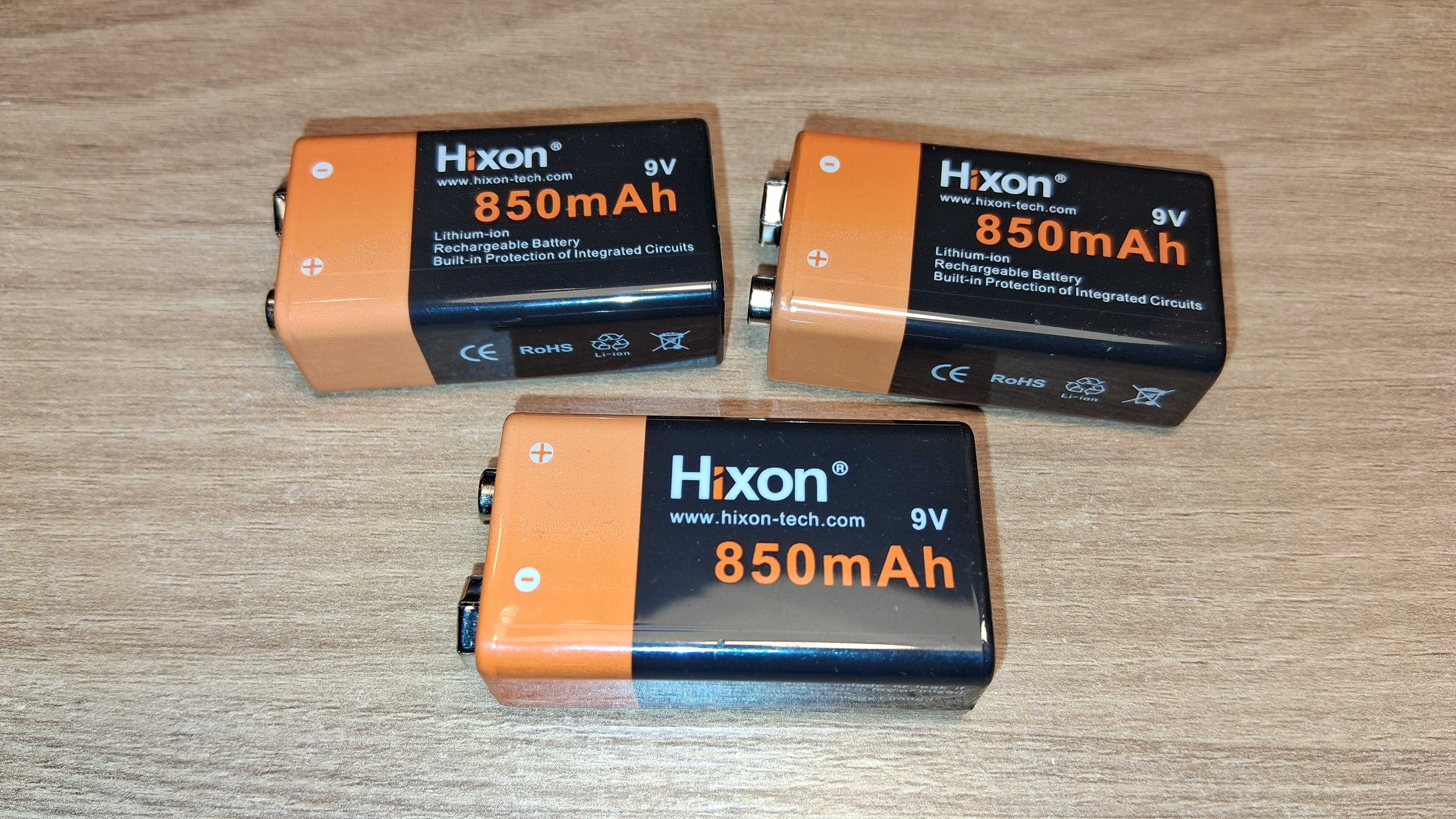 Zestaw Hixon 3× Akumulator 9V + Ładowarka USB Typ C