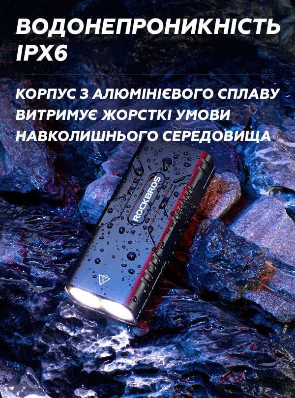 АКЦИЯ! ROCKBROS Фара-аккумулятор на велосипед с повербанком BC29-850