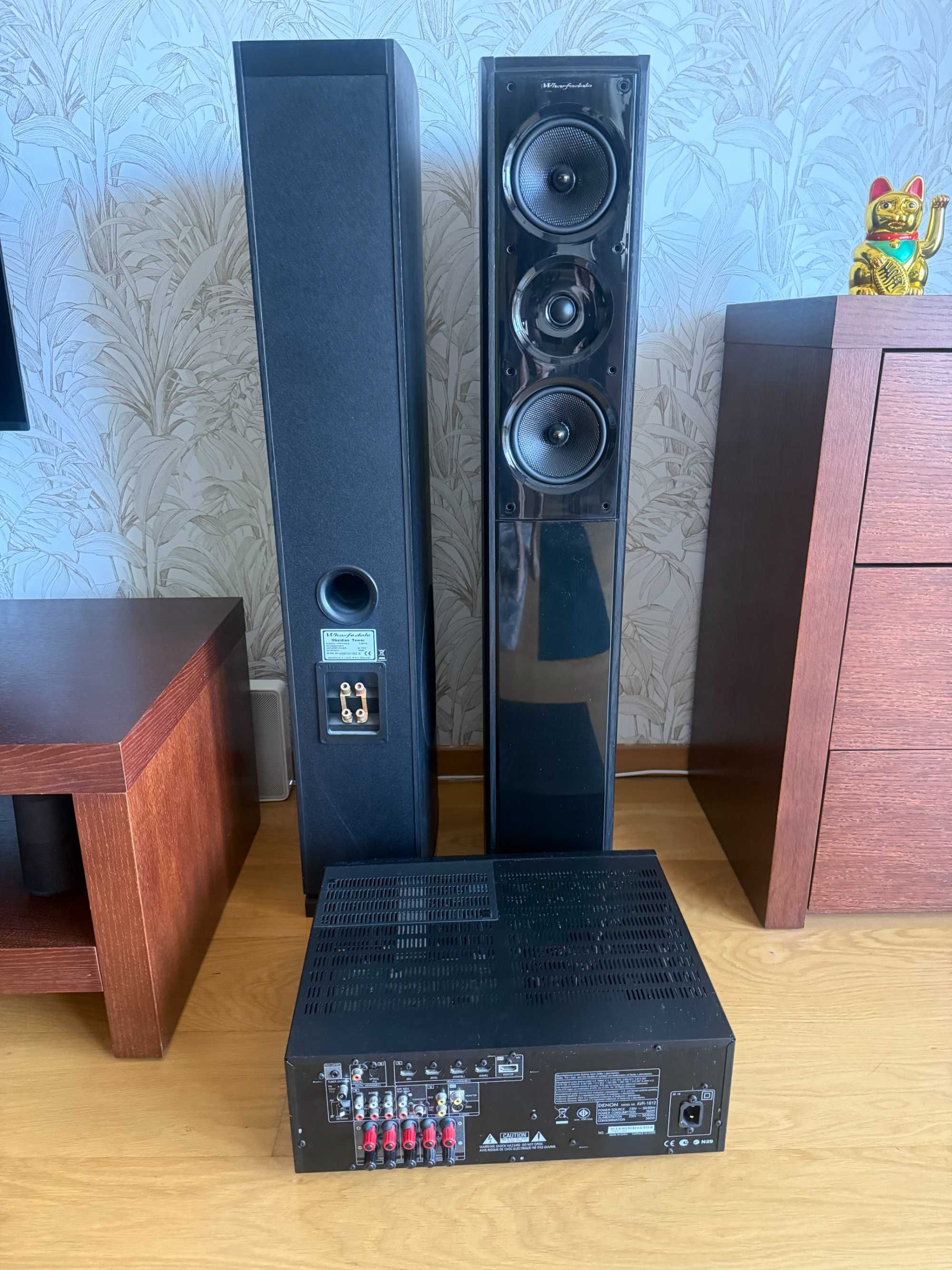 Amplituner Denon - zestaw kolumny Wharfedale Obsidian